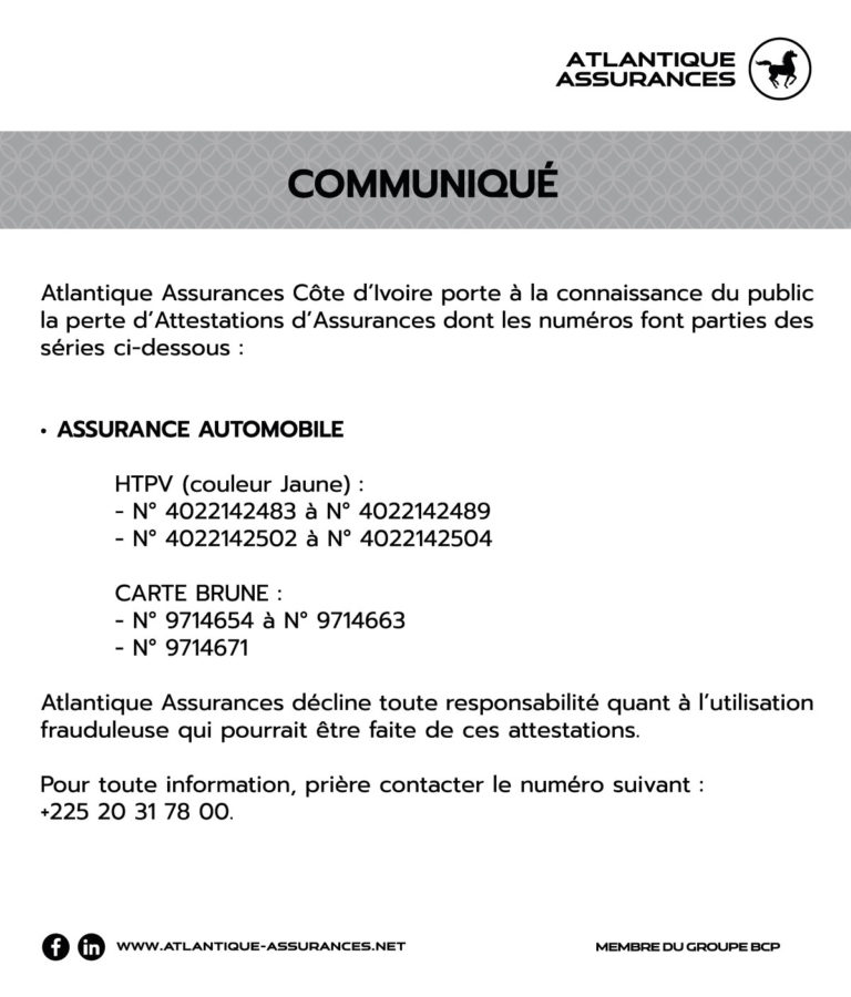 Note d'information  Atlantique Assurances